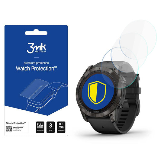 3MK FlexibleGlass Beskyttelsesfilm til Garmin Fenix 7X Pro Solar, Sæt med 3 stk., Fleksibelt Glas