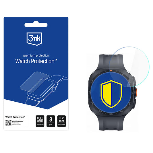3MK FlexibleGlass Beskyttelsesfilm til Samsung Galaxy Watch Ultra2, Sæt med 3 stk., Fleksibelt Glas