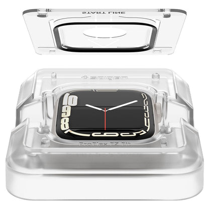 Beskyttelsesfilm Spigen ProFlex EZ FIT til Apple Watch 9 / 8 / 7 45mm Series, Sæt med 2 stykker, Fleksibelt Glas, Sort AFL04051