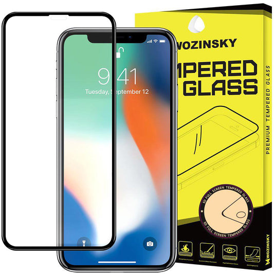 WZK Skærmbeskytter til Apple iPhone 11 / XR, Hærdet Glas, Fuld Lim, Sort