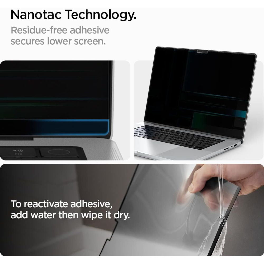 Skærmbeskyttelsesfolie Privacy Spigen Safe View Magnetic til Apple MacBook Pro 14inch (2022) / (2024) / (2023) / (2021), Plast AFL06158
