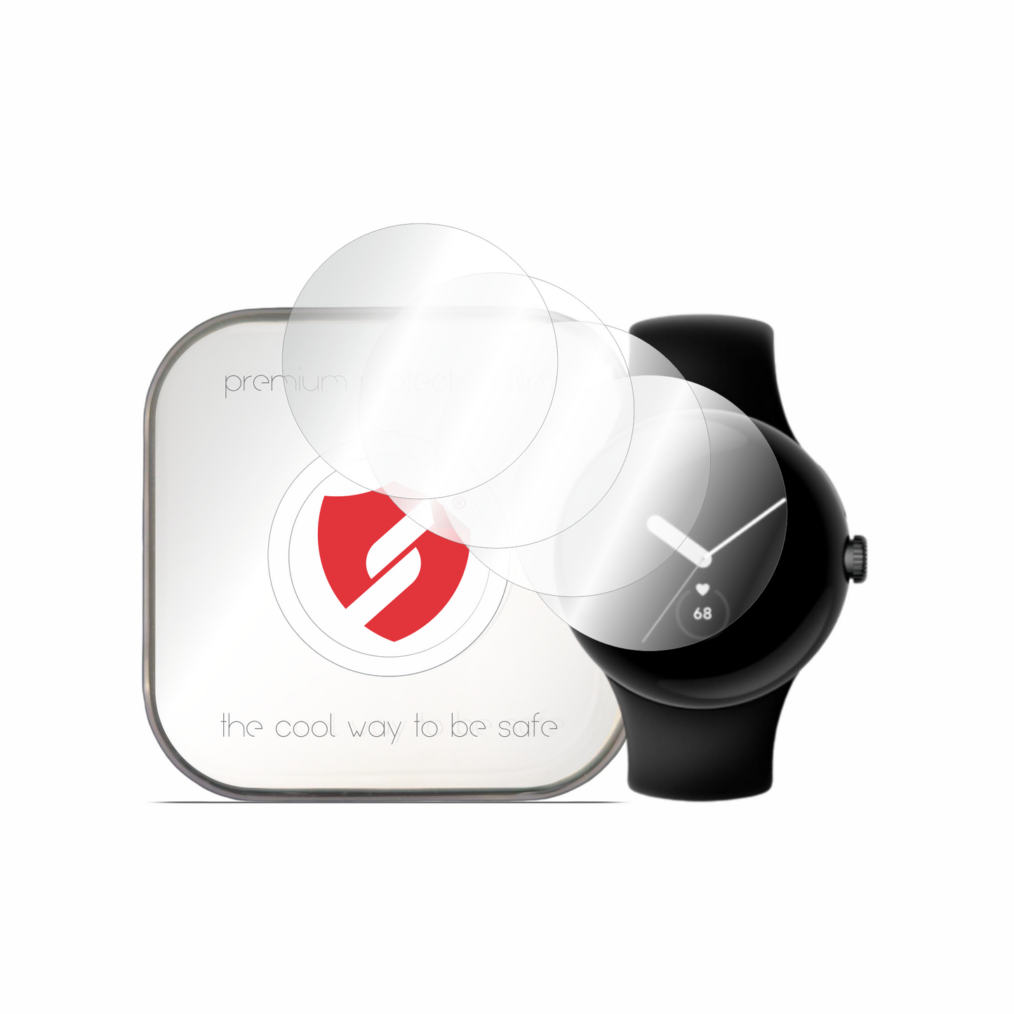 Smart Protection Premium Classic beskyttelsesfilm til Google Pixel Watch 2 / Watch, sæt med 4 stk., plastik