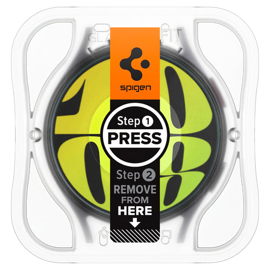 Spigen GlastR EZ FIT beskyttelsesfilm til Samsung Galaxy Watch7 / Watch6 / Watch5 / Watch4 44mm serien, sæt med 2 stykker, hærdet glas AGL08493