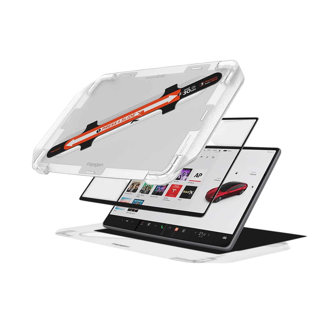 Spigen GlastR EZ FIT Anti-Glare FC beskyttelsesglas til Tesla Y (2026 / 2025) / 3 (2026 / 2025 / 2024) navigation, hærdet glas AGL07152