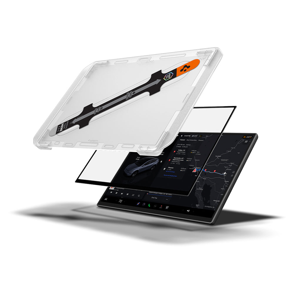 Spigen GlastR EZ FIT Anti-Glare Beskyttelsesfilm til Navigation Tesla Y 2026 Premium / Performance, Hærdet Glas AGL10819