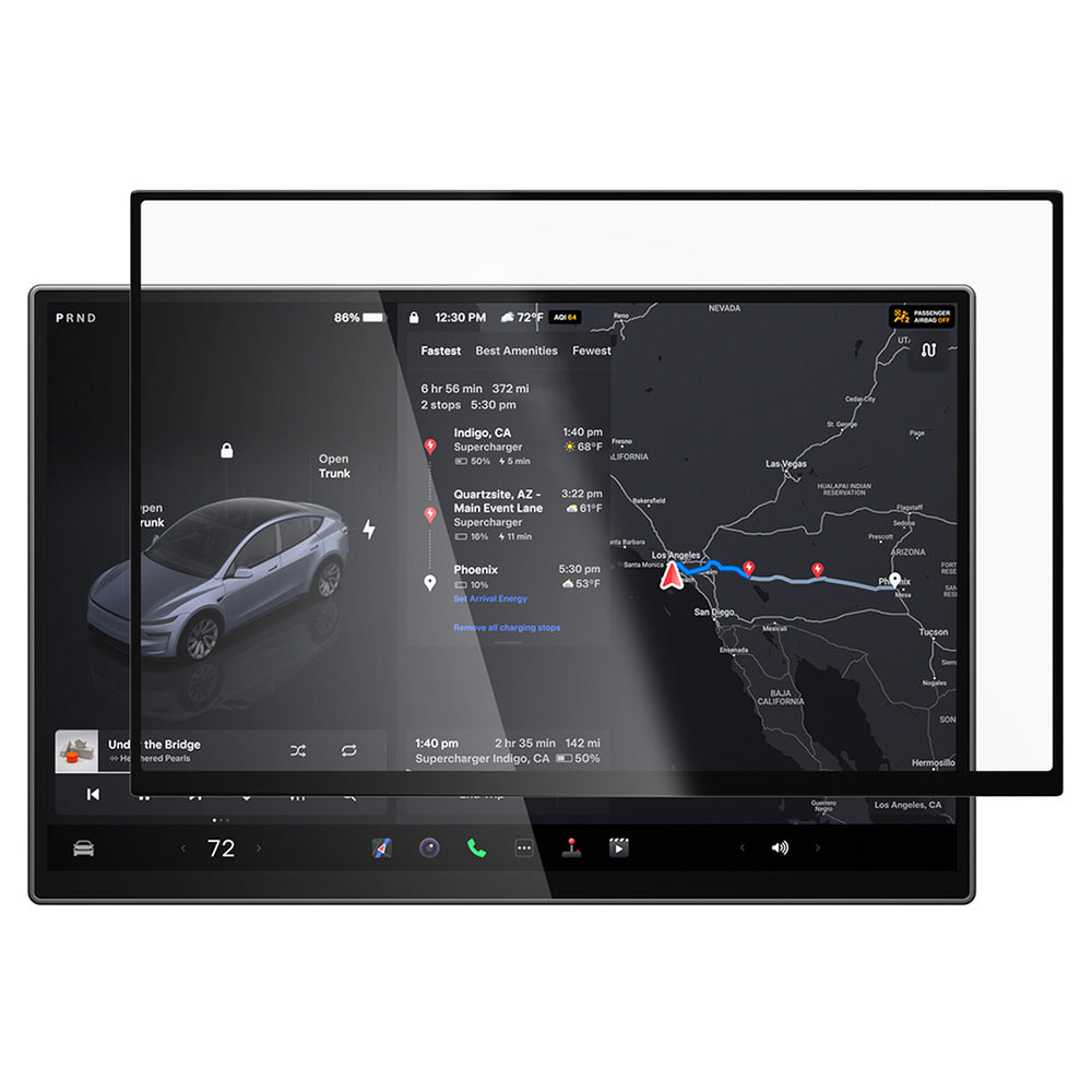 Spigen GlastR EZ FIT Anti-Glare Beskyttelsesfilm til Navigation Tesla Y 2026 Premium / Performance, Hærdet Glas AGL10819