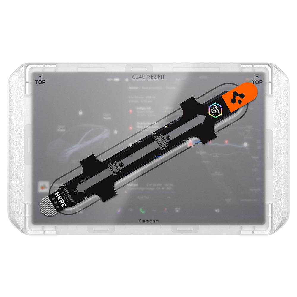 Spigen GlastR EZ FIT Anti-Glare Beskyttelsesfilm til Navigation Tesla Y 2026 Premium / Performance, Hærdet Glas AGL10819