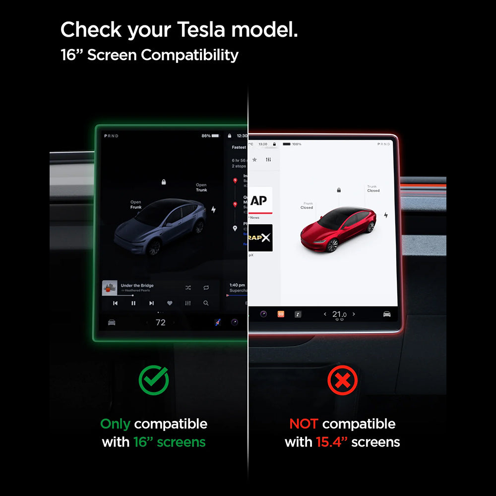 Spigen GlastR EZ FIT Anti-Glare Beskyttelsesfilm til Navigation Tesla Y 2026 Premium / Performance, Hærdet Glas AGL10819