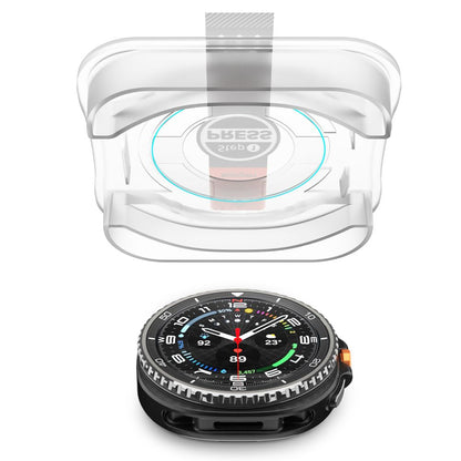 Spigen GlastR EZ FIT beskyttelsesfilm til Samsung Galaxy Watch8 Classic, sæt med 2 stykker, hærdet glas AGL09877