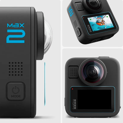 Skærmbeskyttelsesfilm Spigen GlastR Slim til GoPro Max 2, Sæt med 2 stykker, Hærdet glas AGL11230
