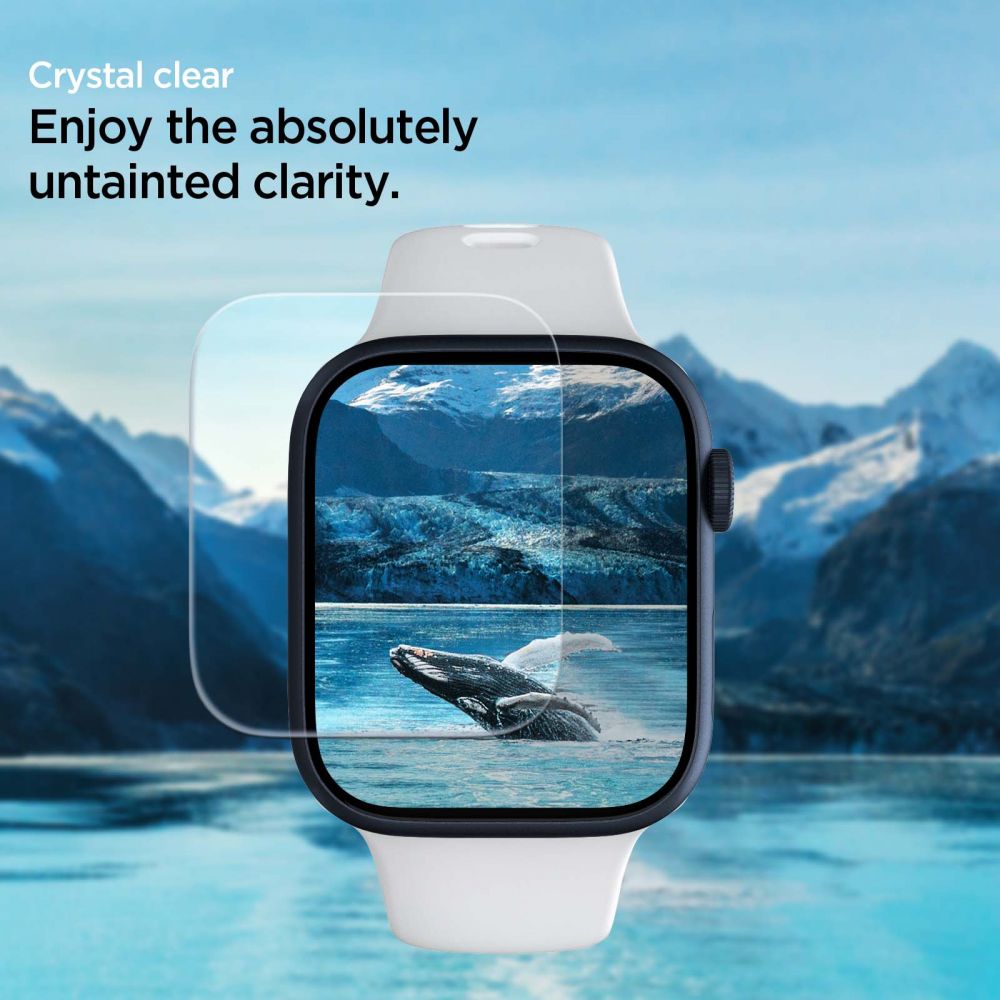 Spigen Neo Flex beskyttelsesfilm til Apple Watch 45mm / 44mm / 42mm Series, Sæt med 3 stykker, Plastik AFL04049