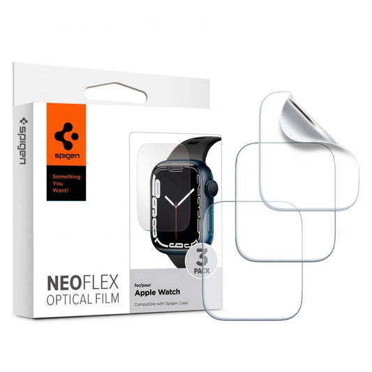 Spigen Neo Flex beskyttelsesfilm til Apple Watch 45mm / 44mm / 42mm Series, Sæt med 3 stykker, Plastik AFL04049