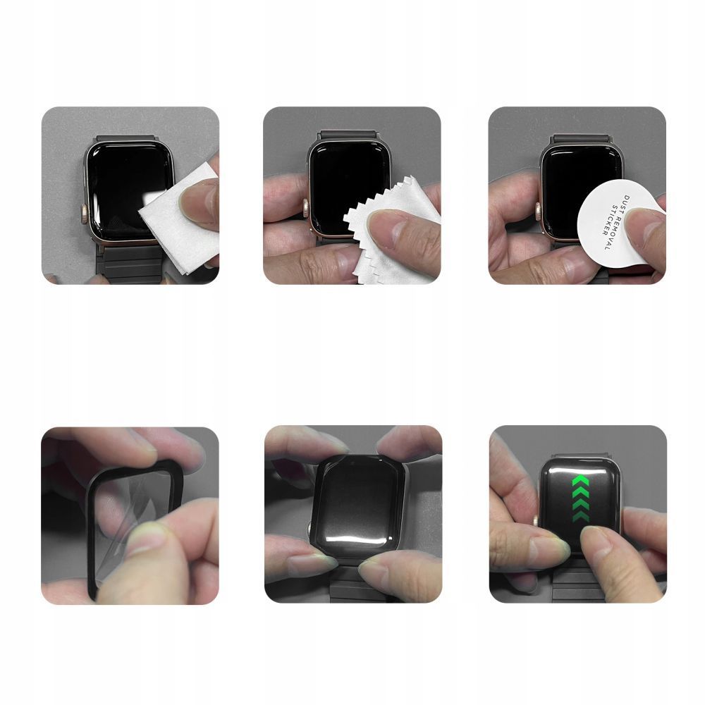 Beskyttelsesfilm Tech-Protect Flex+ til Apple Watch 46mm Series, Sæt med 2 stykker, Fleksibelt Glas, Sort
