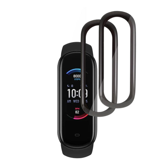 Beskyttelsesfilm Techsuit Nano Flex til Amazfit Band 5, Sæt med 2 stykker, Plastik, Sort