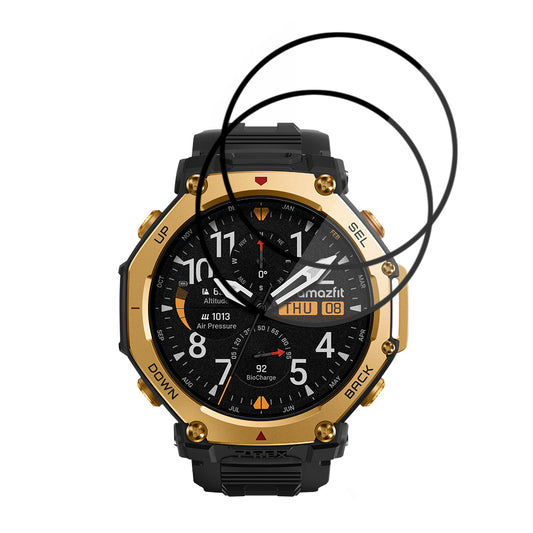 Beskyttelsesfilm Techsuit Nano Flex til Amazfit T-Rex 3 Pro 48mm, Sæt med 2 stykker, Plastik, Sort