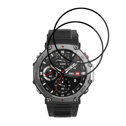 Beskyttelsesfilm Techsuit Nano Flex til Amazfit T-Rex 3, Sæt med 2 stykker, Plastik, Sort