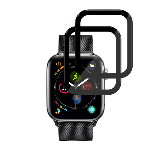 Beskyttelsesfilm Techsuit Nano Flex til Apple Watch 44mm Series, Sæt med 2 stykker, Plastik, Sort