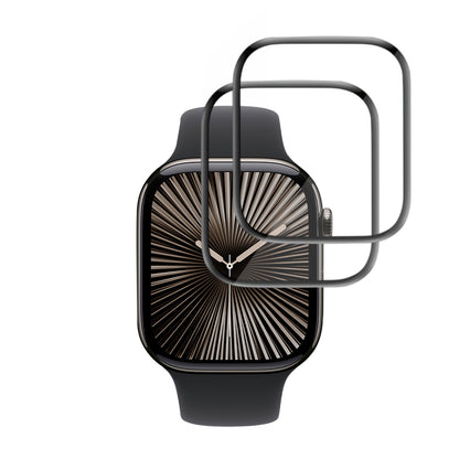 Beskyttelsesfilm Techsuit Nano Flex til Apple Watch Series 10 / 11 42mm, Sæt med 2 stykker, Plastik, Sort