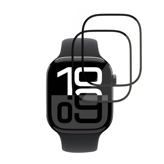 Beskyttelsesfilm Techsuit Nano Flex til Apple Watch Series 10 / 11 46mm, Sæt med 2 stykker, Plastik, Sort