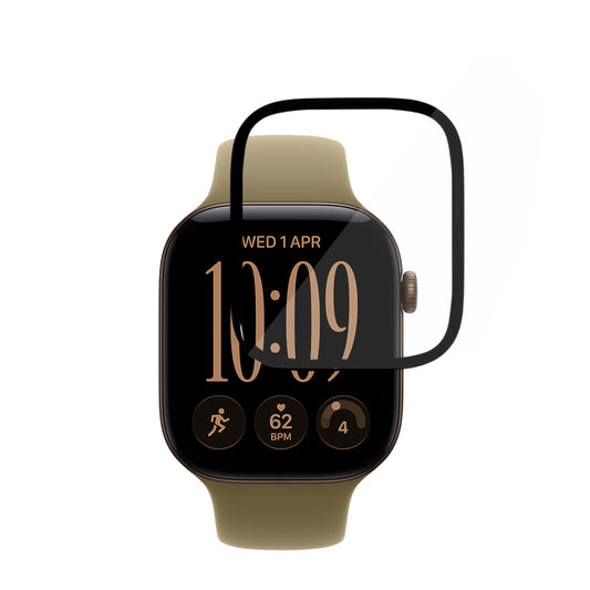 Techsuit Nano Flex-beskyttelsesfilm til Apple Watch Series 12 42 mm, plastik, sæt med 2 stk., sort