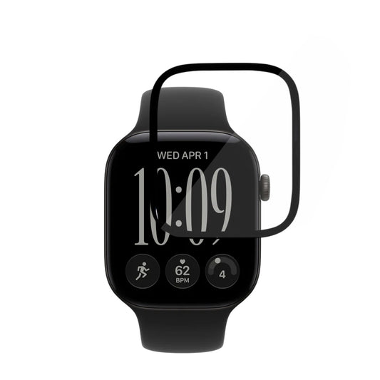 Techsuit Nano Flex Beskyttelsesfilm til Apple Watch Series 12 46mm, Sæt med 2 stk, Plastik, Sort