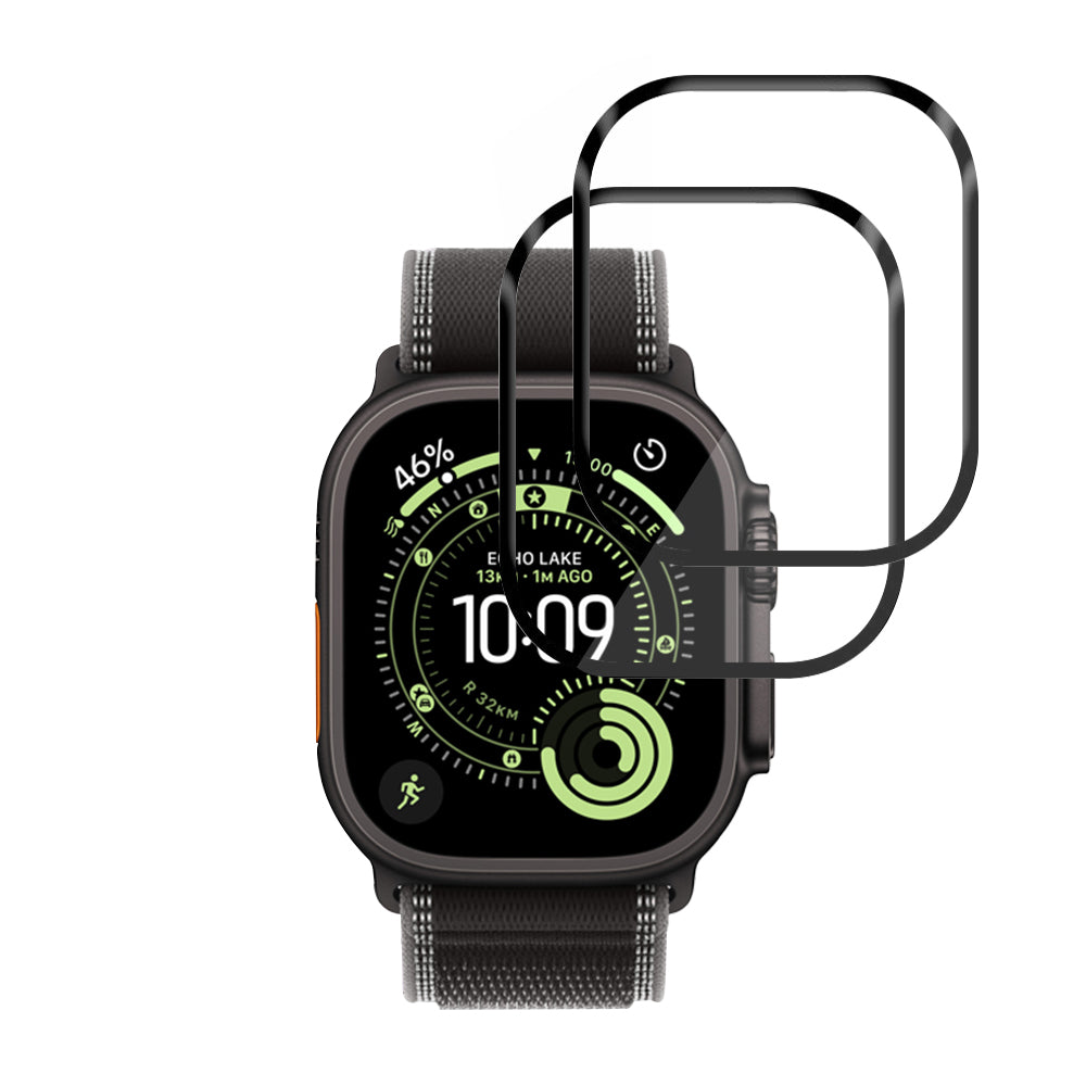 Beskyttelsesfilm Techsuit Nano Flex til Apple Watch Ultra Series, Sæt med 2 stykker, Plastik, Sort