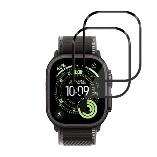 Beskyttelsesfilm Techsuit Nano Flex til Apple Watch Ultra Series, Sæt med 2 stykker, Plastik, Sort