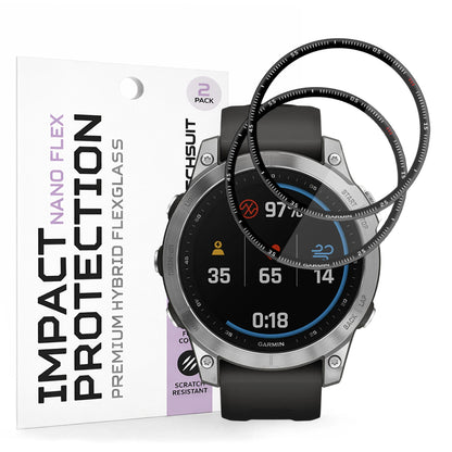 Beskyttelsesfilm Techsuit Nano Flex til Garmin Fenix 7, Sæt med 2 stykker, Plastik, Sort