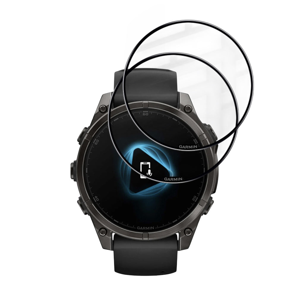 Beskyttelsesfilm Techsuit Nano Flex til Garmin Fenix 8 Pro 47mm / 8 47mm, Sæt med 2 stykker, Plastik, Sort