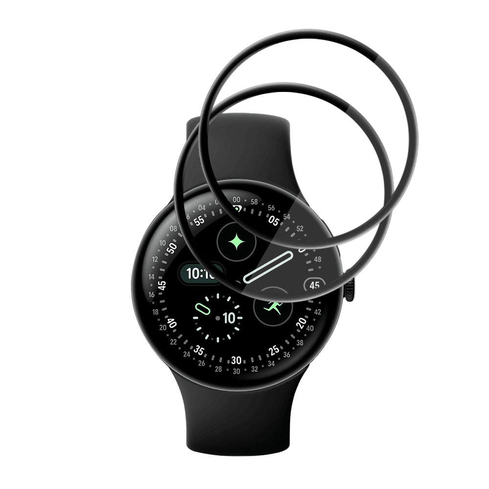 Techsuit Nano Flex Protection Film for Google Pixel Watch 4 45mm, Set of 2 pieces, Plastic, Black