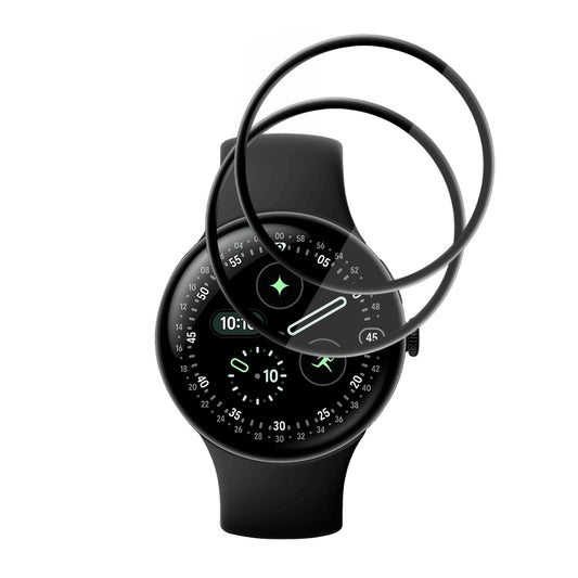 Beskyttelsesfilm Techsuit Nano Flex til Google Pixel Watch 4 45mm, Sæt med 2 stykker, Plastik, Sort
