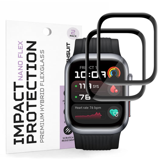 Beskyttelsesfilm Techsuit Nano Flex til Huawei Watch D2, Sæt med 2 stykker, Plastik, Sort