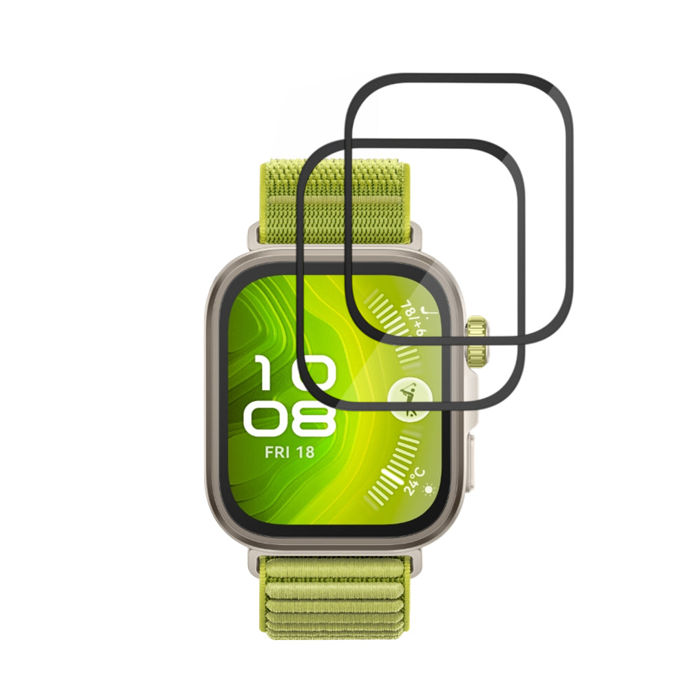 Beskyttelsesfilm Techsuit Nano Flex til Huawei Watch Fit 4 Pro, Sæt med 2 stykker, Plastik, Sort