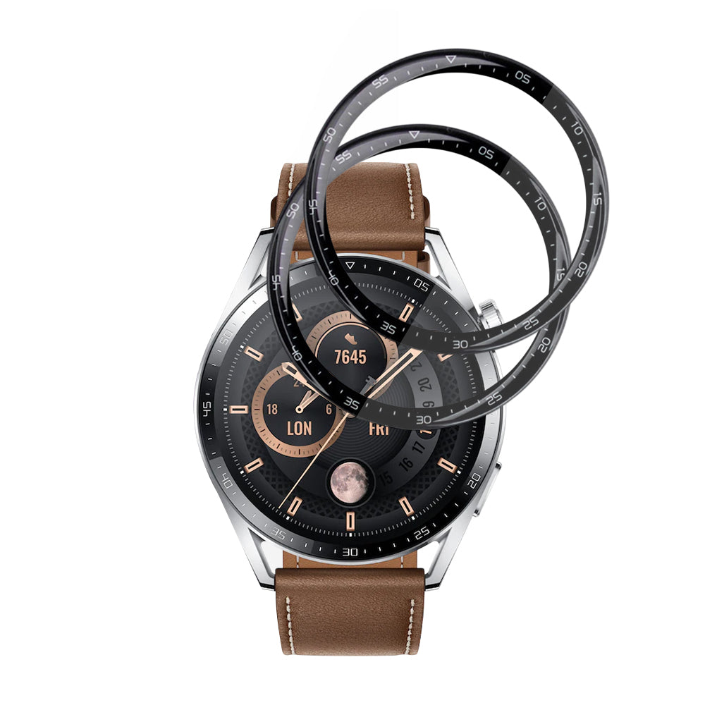 Beskyttelsesfilm Techsuit Nano Flex til Huawei Watch GT 3 46mm, Sæt med 2 stykker, Plastik, Sort