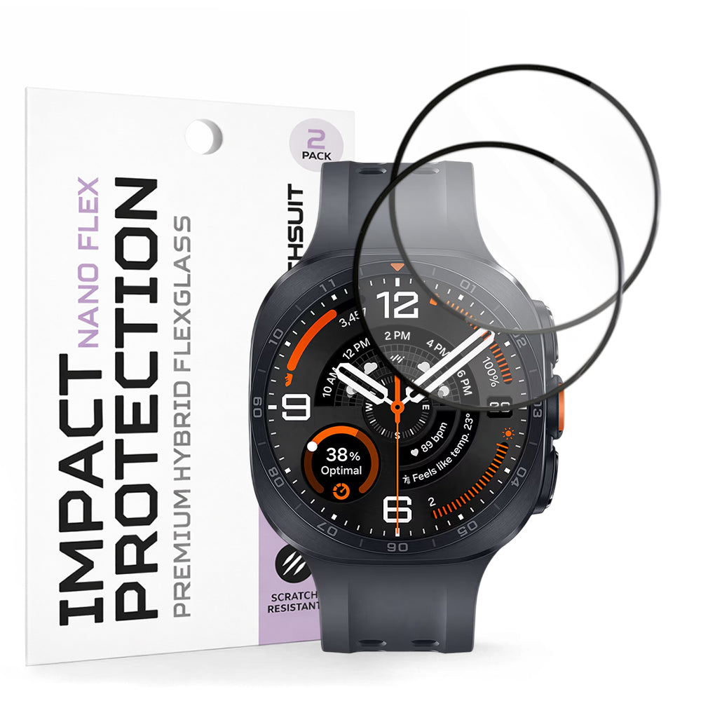 Techsuit Nano Flex Beskyttelsesfilm til Samsung Galaxy Watch Ultra2, Plastik, Sæt med 2 stk, Sort