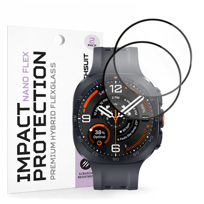 Techsuit Nano Flex Beskyttelsesfilm til Samsung Galaxy Watch Ultra2, Plastik, Sæt med 2 stk, Sort
