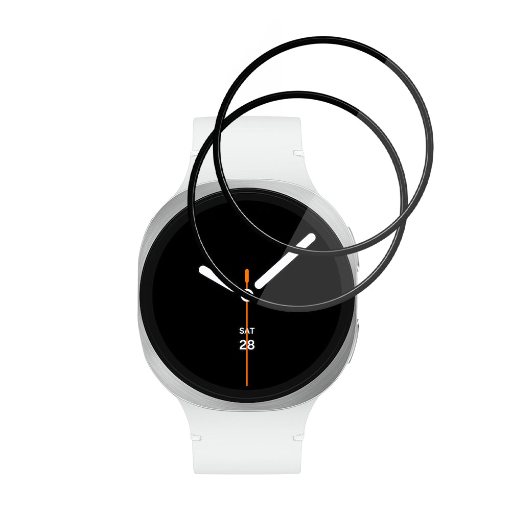 Beskyttelsesfilm Techsuit Nano Flex til Samsung Galaxy Watch8 44mm, Sæt med 2 stykker, Plastik, Sort