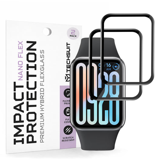 Beskyttelsesfilm Techsuit Nano Flex til Xiaomi Smart Band 9 Pro, Sæt med 2 stykker, Plastik, Sort