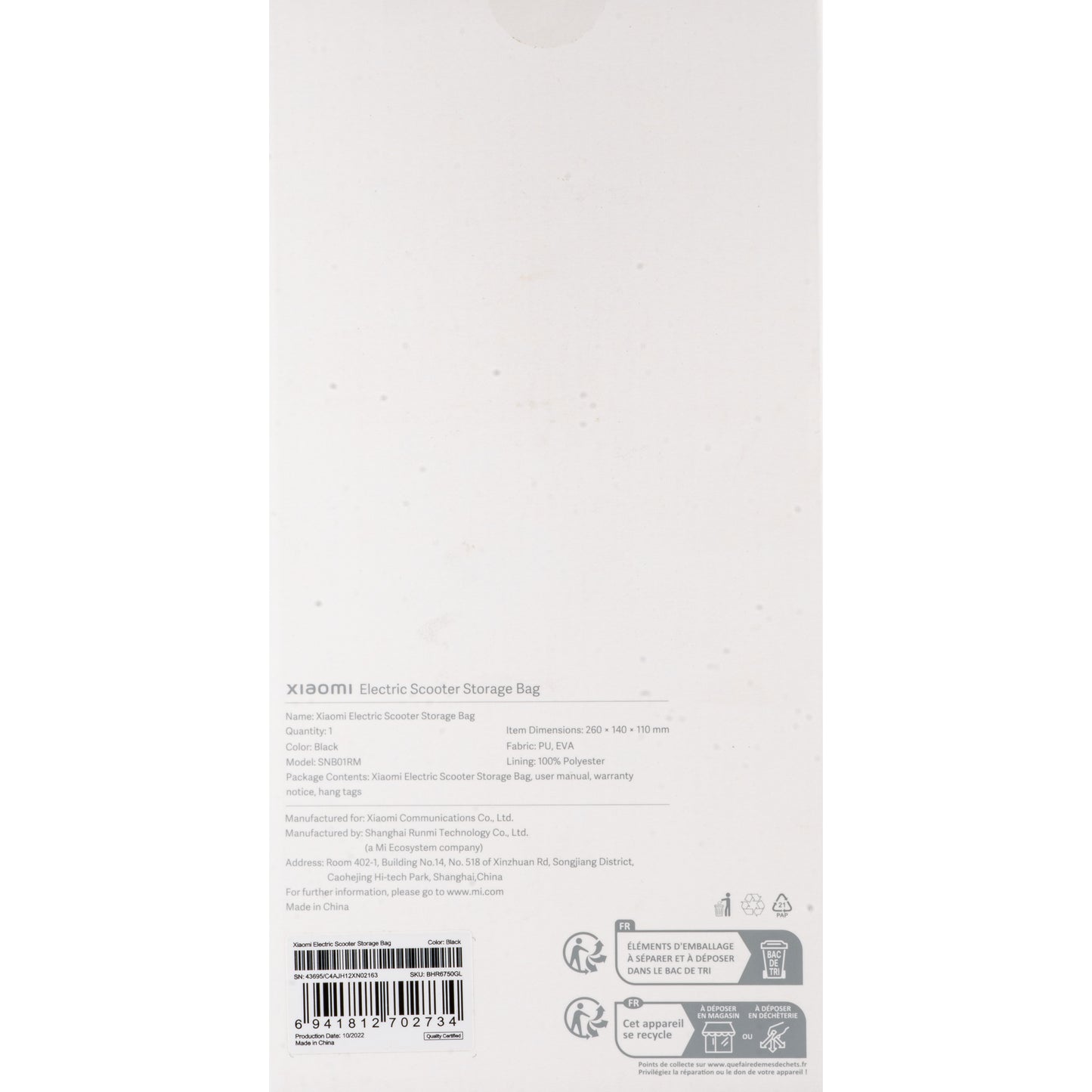 Xiaomi Transporttaske til Løbehjul BHR6750GL