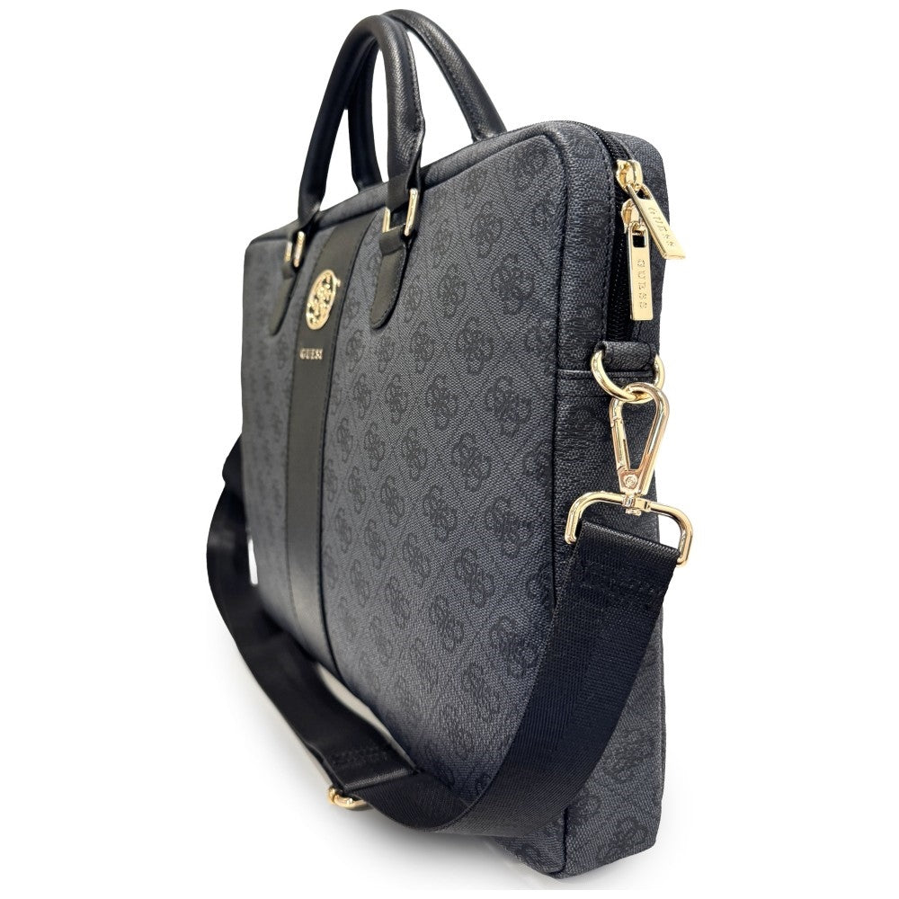 Guess 4G Round Classic Logo taske til 16-tommer bærbar, Sort