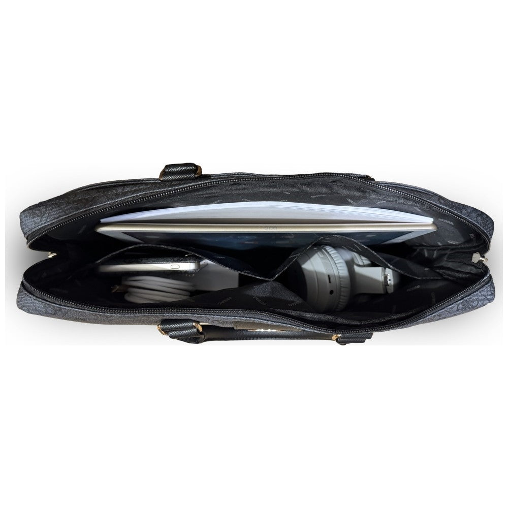 Guess 4G Round Classic Logo taske til 16-tommer bærbar, Sort