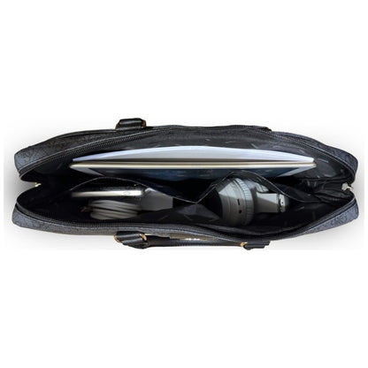 Guess 4G Round Classic Logo taske til 16-tommer bærbar, Sort