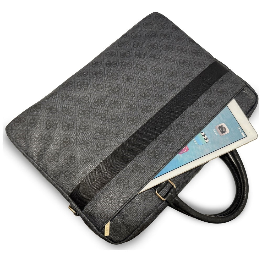 Guess 4G Round Classic Logo taske til 16-tommer bærbar, Sort