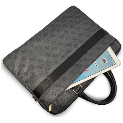 Guess 4G Round Classic Logo taske til 16-tommer bærbar, Sort