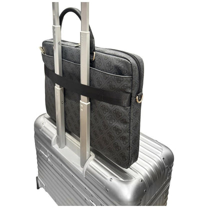 Guess 4G Round Classic Logo taske til 16-tommer bærbar, Sort