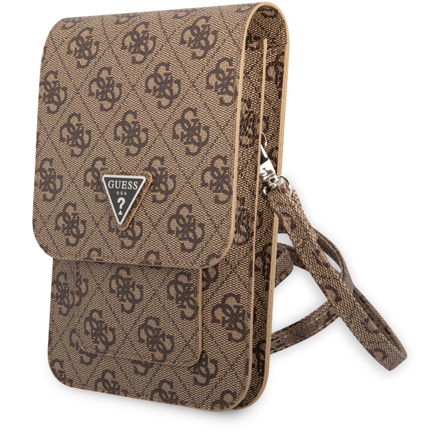 Universal Taske til Telefon, Guess, 4G Triangle Logo, Brun