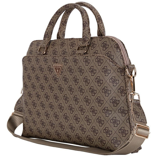 Guess 4G Triangle Logo taske til 15 tommer laptop, Brun