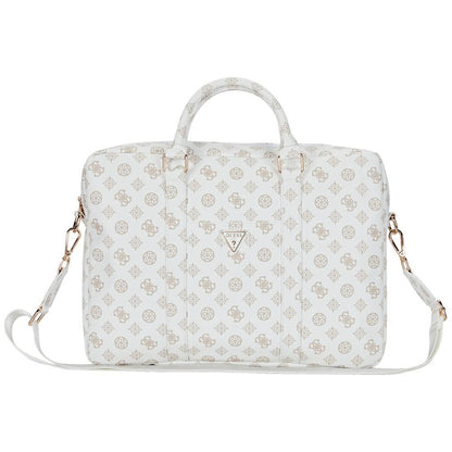 Guess Peony Triangle Logo taske til 16 tommer laptop, Hvid