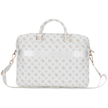 Guess Peony Triangle Logo taske til 16 tommer laptop, Hvid