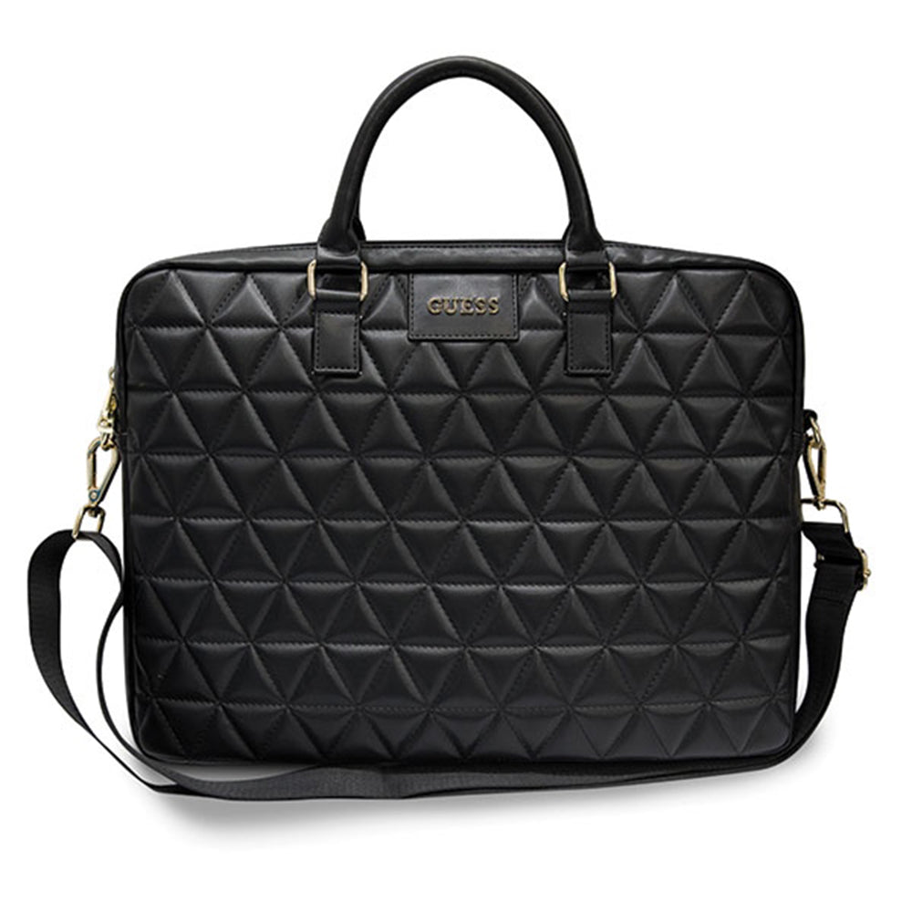 Guess Quilted taske til 15 tommer laptop, Sort